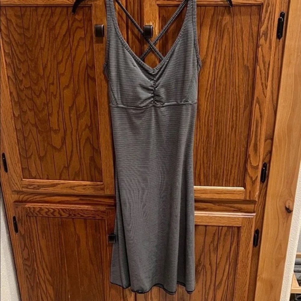 Prana Black & White Striped Cross-Back Sleep Slip